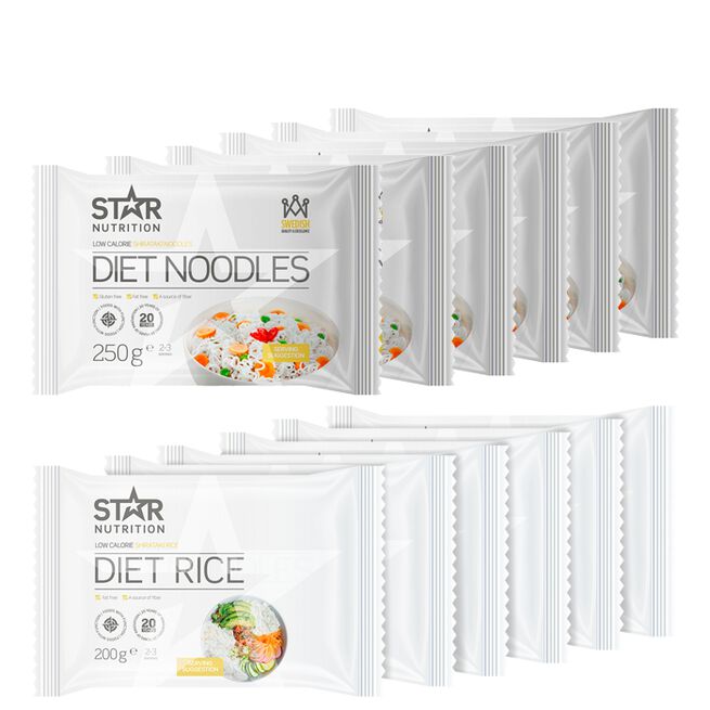 6 x Diet Rice 200 g, 6 x Diet Noodles 250 g, BIG BUY