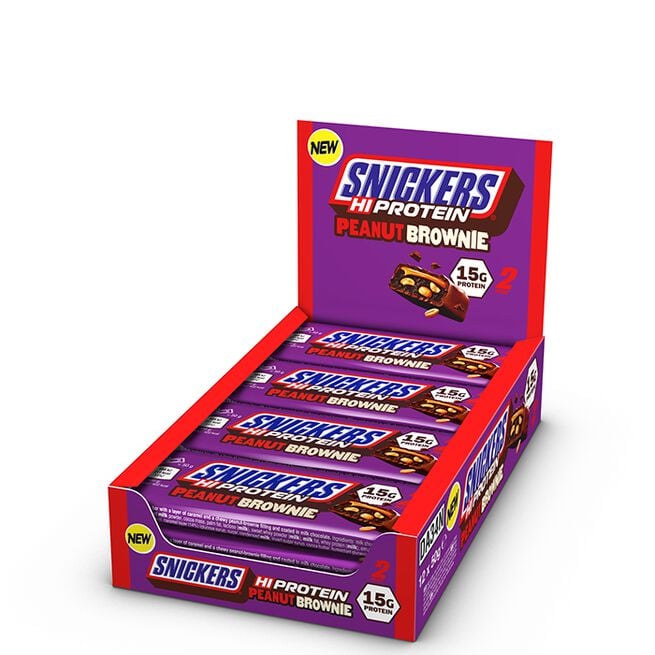 12 x Snickers High Protein Bar, 55 g, Peanut Brownie Milk Chocolate 12 x Snickers High Protein Bar 50g Peanut Brownie Peanut Brownie Milk Chocolate