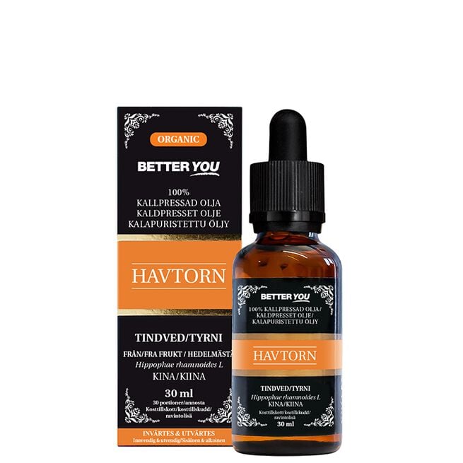 Better You Kallpressad Havtornsfruktolja 30 ml Kaldpresset Tindvedfruktolje 30 ml