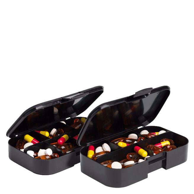 Pill Box Organizer, 2-pack, Black Pill Box Organizer 2-pakning Svart