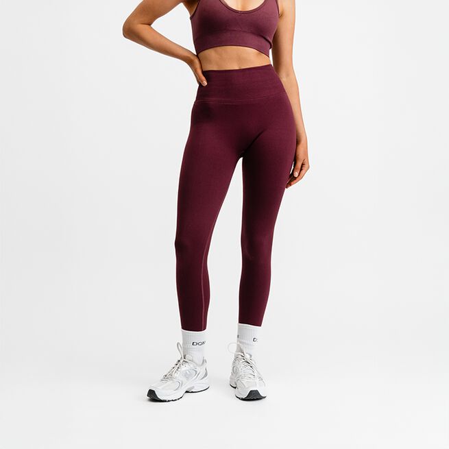 Seamless Scrunch Tights, Redwood, XS Treningstights Rødbrun