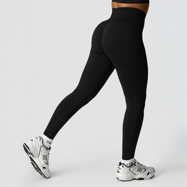 Shape Seamless Hidden Scrunch Tights, Black, L Shape Skjult Scrunch Treningstights Svart