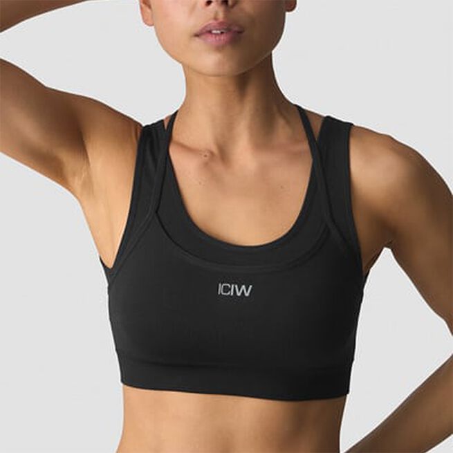 Mirage Seamless Double Layer Sports Bra, Black, L Mirage Sportsbh Svart