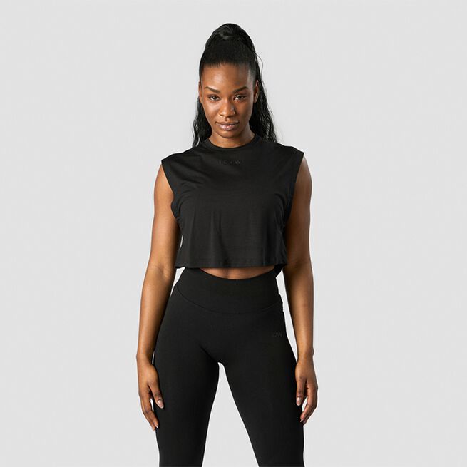 Rush Cropped Tank Top, Black, S Rush Cropped Tank Top, Black