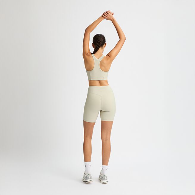 Röhnisch Ribbed R Bike HW Tights, Agate Gray Ribbestrikkede Sykkelshorts Beige