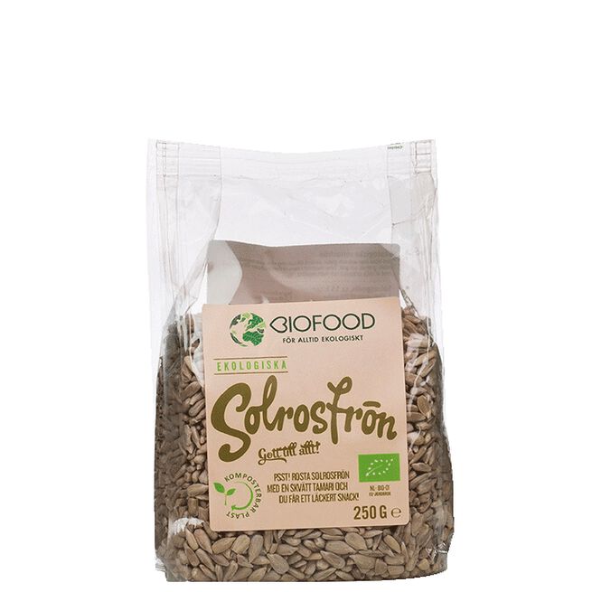 Ekologiska Solrosfrön, 250 g Biofood Økologisk Solsikkekjerner 300 gram