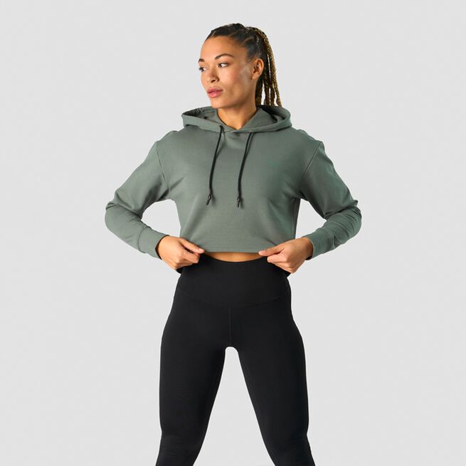 Stride Cropped Hoodie, Sea Green, M Stride Cropped Hoodie, Sea Green