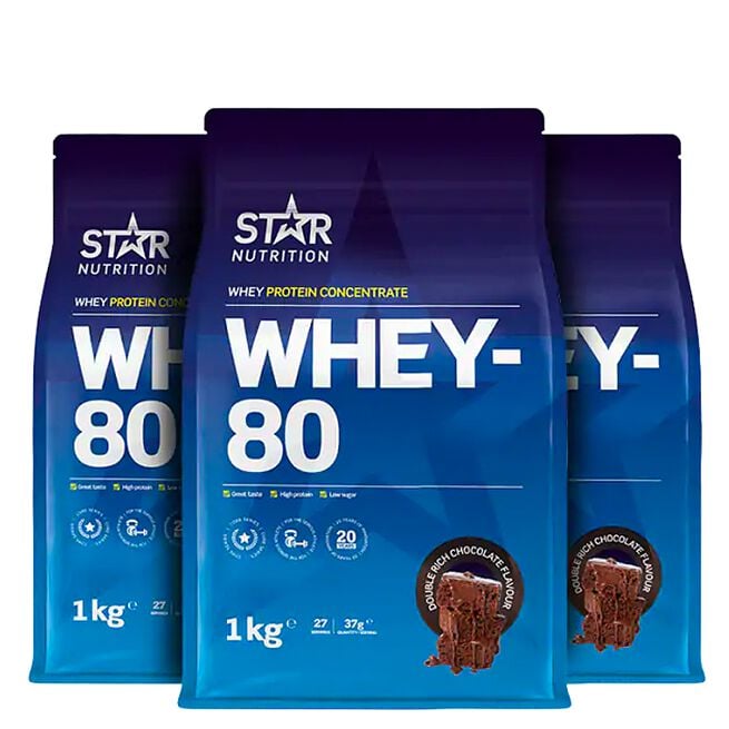 star nutrition whey-80 Mix&Match: 3 x Whey-80 Myseprotein 1 kg