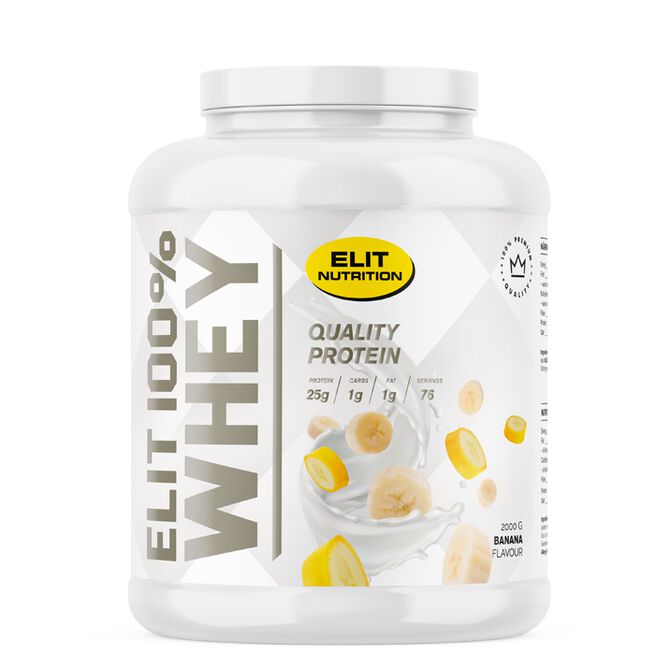 ELIT 100% Whey, 2000 g, Banana ELIT 100% Whey Myseprotein 2000 g Banana