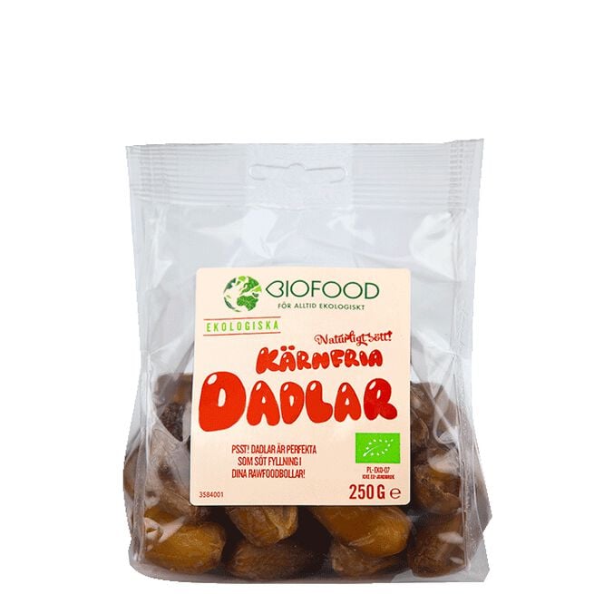 Ekologiska, kärnfria dadlar Biofood Kjernefrie dadler 200 g