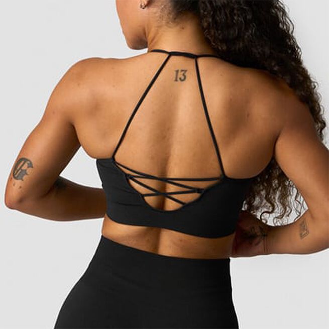 Shape Seamless Strappy Sports Bra, Black, L Shape Stroppeløs Sports-BH Svart