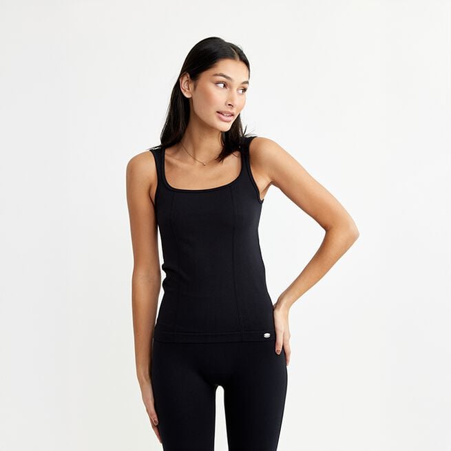Seamless Scoop Top, Black, M  Seamless Treningssinglet Svart