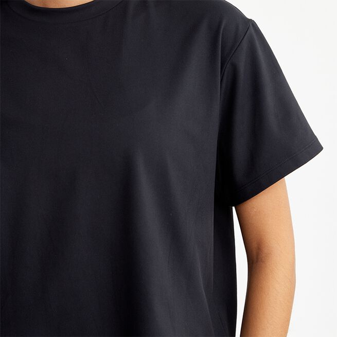 Butter Soft Cropped Tee, Black, XS  Butter Trenings-T-skjorte Svart