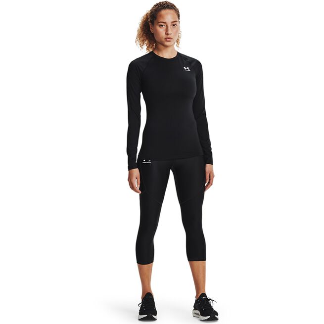 HeatGear Authentics Comp LS, Black, L  HG Armour Comp Mock Treningsgenser Svart