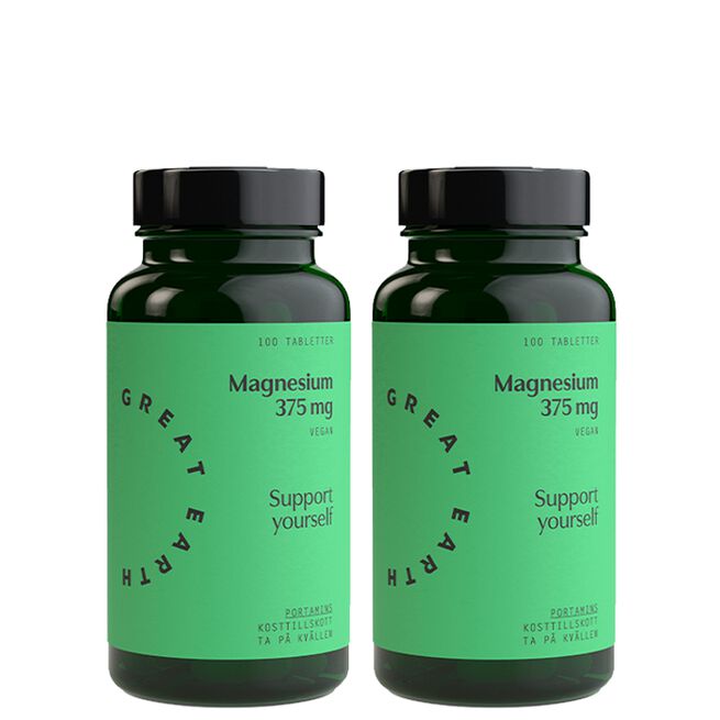 2 x Magnesium 375 mg 100 tabletter 2 x Magnesium 375 mg 100 tabletter