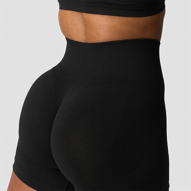 Smooth Seamless Midi Shorts, Black, L Smooth Midi Shorts Svart
