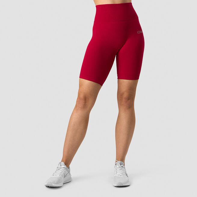 Scrunch Seamless Biker Shorts, Deep Red, S Scrunch Seamless Biker Shorts, Deep Red