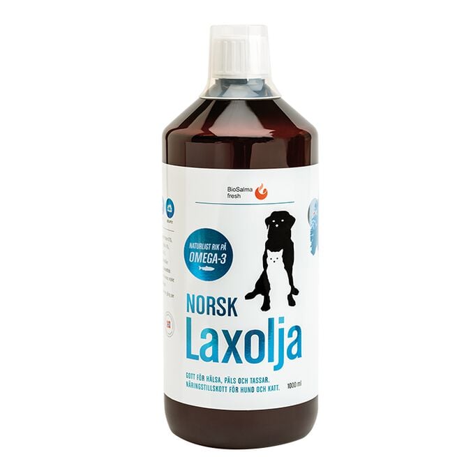 Norsk Laxolja för Hund och Katt 1000 ml  Norsk Lakseolje For Hunder Og Katter 1000 ml