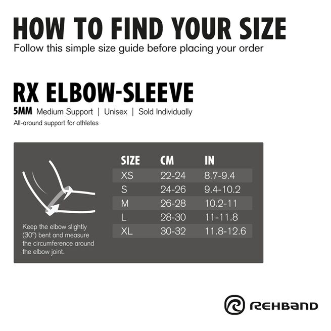 RX Elbow Sleeve 5mm Arctic/White, L  RX Albustøtte 5mm Hvit