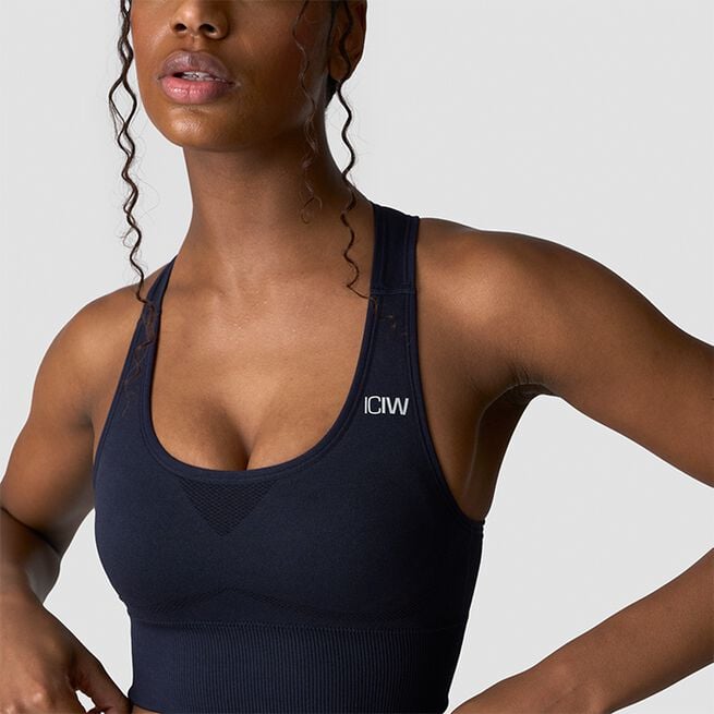 Divine Seamless Sports Bra, Navy, XS Seamless sports-bh Marineblå