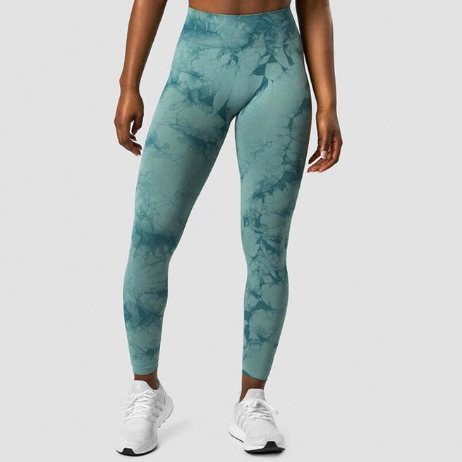 ICIW Define Seamless Tie Dye Tights, Teal Define Treningstights Blågrønn