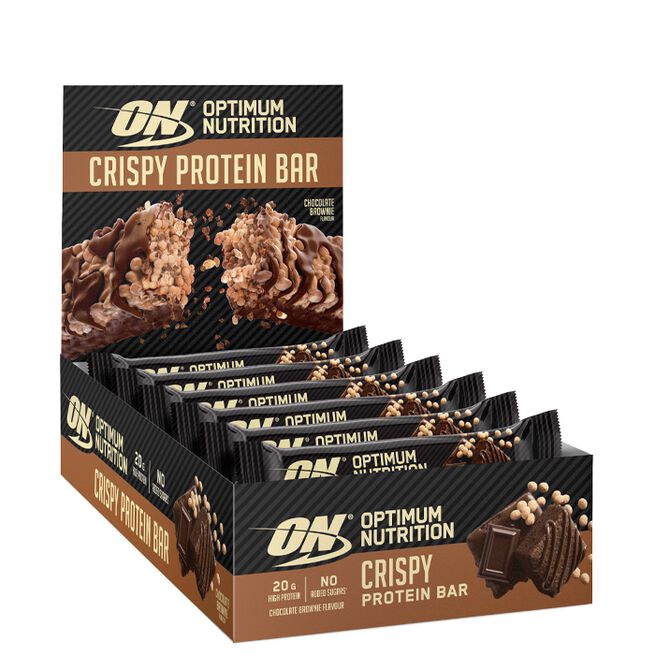 10 x Optimum Protein Crisp Bar, 65 g, Chocolate Brownie 10 x Crispy Protein Bar 65 g Chocolate Brownie