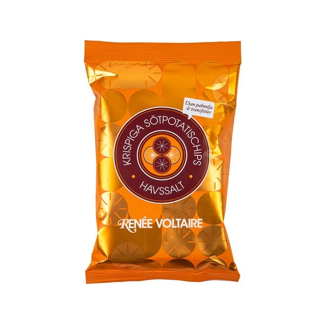Krispiga Sötpotatischips Havssalt 80g Sprø Søtpotetchips – Havsalt 80 g Havssalt