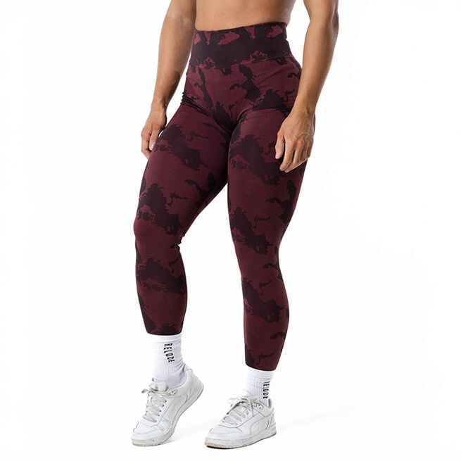 Prime Scrunch Camo Tights, Röd, L Prime Scrunch Camo Treningstights Rød