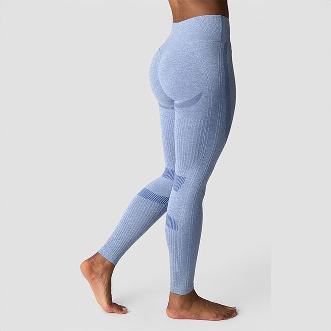 Soft Seamless Tights, Metal Blue Melange, L  Soft Seamless Tights Blå