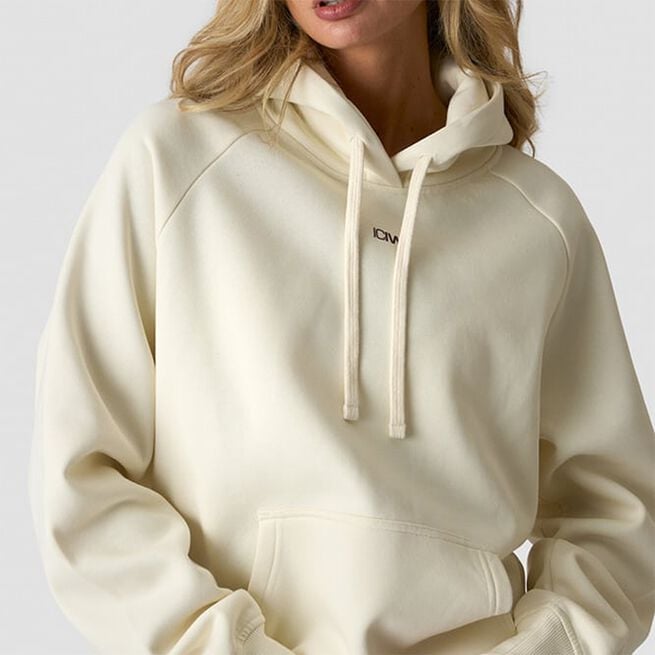 Everyday Hoodie Print, Cream, L Everyday Hettegenser Beige