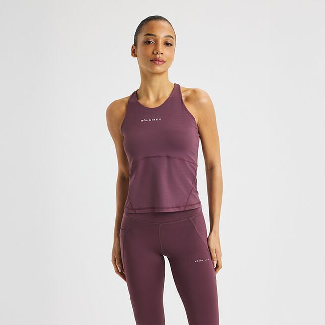 Jacquard Tank, Huckleberry, L Jacquard Singlet Lilla