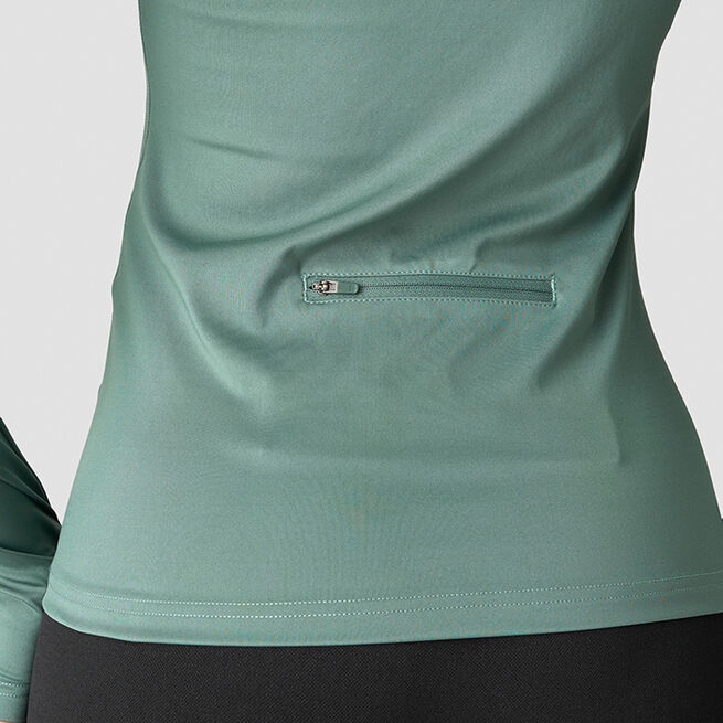 Everyday Long Sleeve 1/4 Stripe Zipper, Dark Sage Green Everyday Treningsgenser Zip Grønn