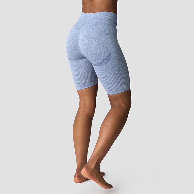 Soft Seamless Biker Shorts, Metal Blue Melange, L  Soft Seamless Sykkelshorts Blå