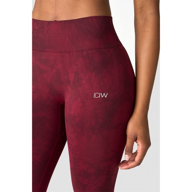 Define Seamless Tie Dye Tights, Red, L  Define Treningstights Rød