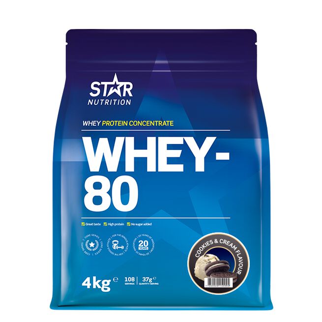 Star Nutrition Whey-80 4kg Whey-80 Myseprotein 4 kg Cookies and Cream