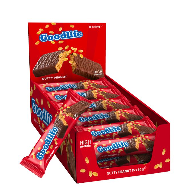 15 x Goodlife, 50 g, Nutty Peanut 15 x Proteinbar 50 g Nutty Peanut