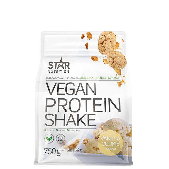 Vegan Protein Shake, 750 g, Vanilla Cookie Vegan Protein Shake Vegansk Proteinpulver 750 g Vanilla Cookie