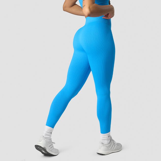 Ribbed Define Seamless Tights, Azure Blue, S Ribbed Define Seamless Tights, Azure Blue