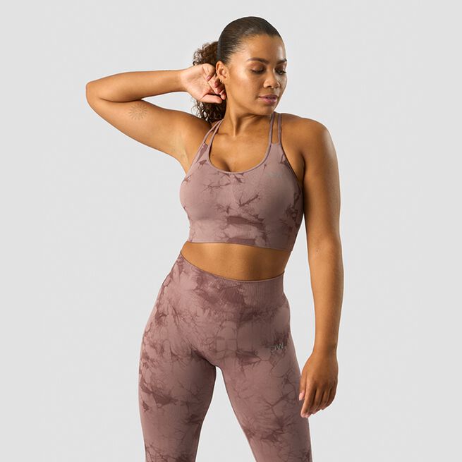 Define Seamless Tie Dye Sports Bra, Mauve, XS Define Seamless Tie Dye Sport-BH Lilla