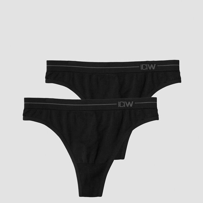 Everyday Seamless Thong 2-pack, Black, L Everyday Seamless Thong 2-pack, Black