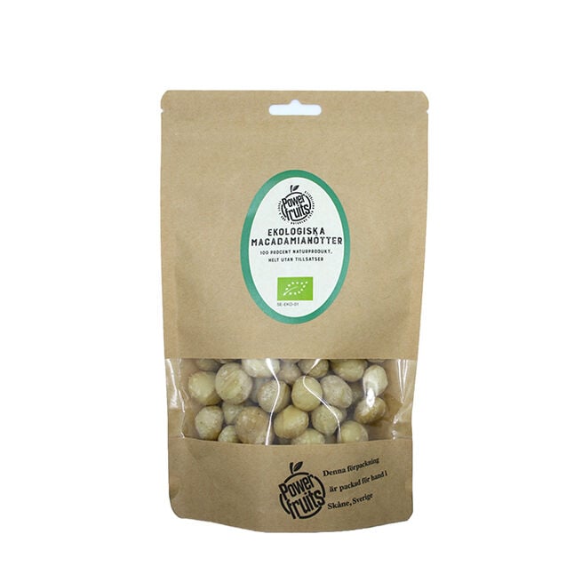 Macadamianøtter Raw, 100 gram  Økologiske Macadamianøtter 100 gram