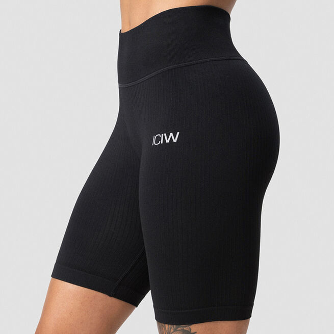 Ribbed Define Seamless Biker Shorts, Black, L Ribbed Define Seamless Biker Shorts, Black
