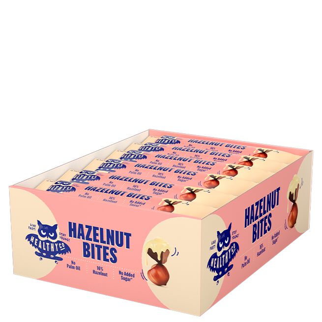 18 x HealthyCo Hazelnut Bites 21 g 18 x Hasselnøttbiter 21 g