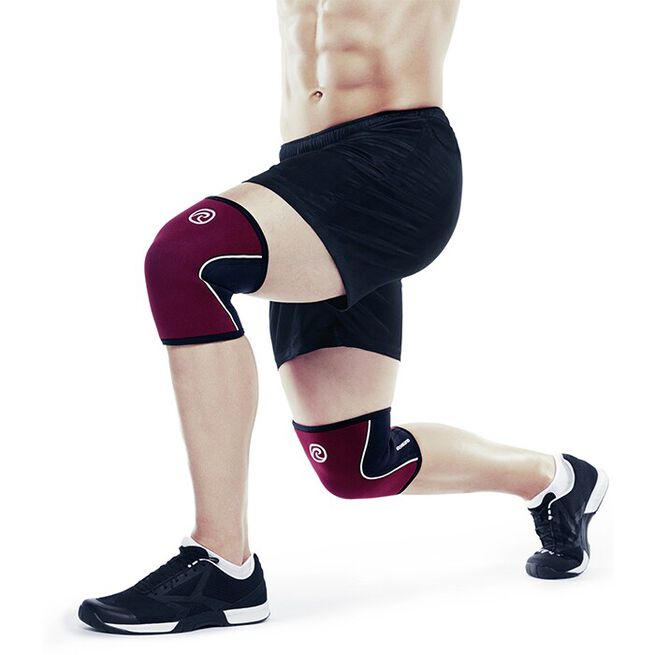RX Knee Sleeve, 5mm, Burgundy/Black, XS RX Knestøtte 5mm Vinrød/Svart
