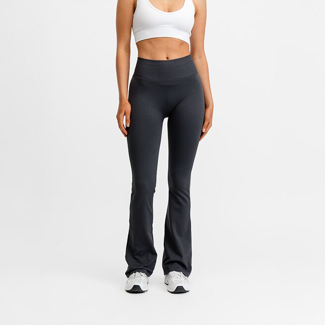 Seamless Flare Tights, Dark Grey, XS Seamless Flare Treningstights Grå