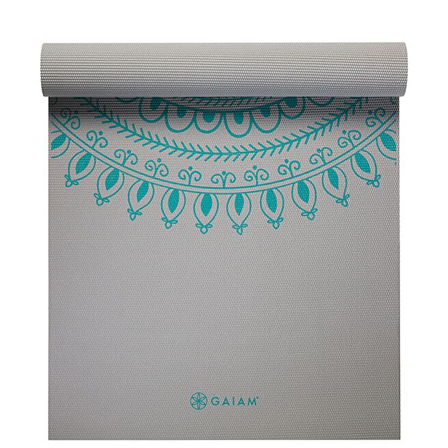 Gaiam 6mm Yoga Mat Teal Marrakesh LongerWider Yogamatte 6mm Ekstra Lang/Bred Teal Marrakesh