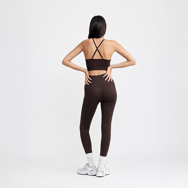 Signature Seamless Tights, Dark Brown, S  Treningstights Mørkebrun