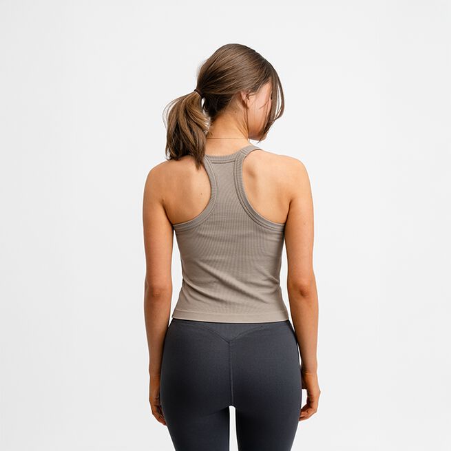 Ribbed Sports Tank Top, Almond, XS  Treningslinne Beige