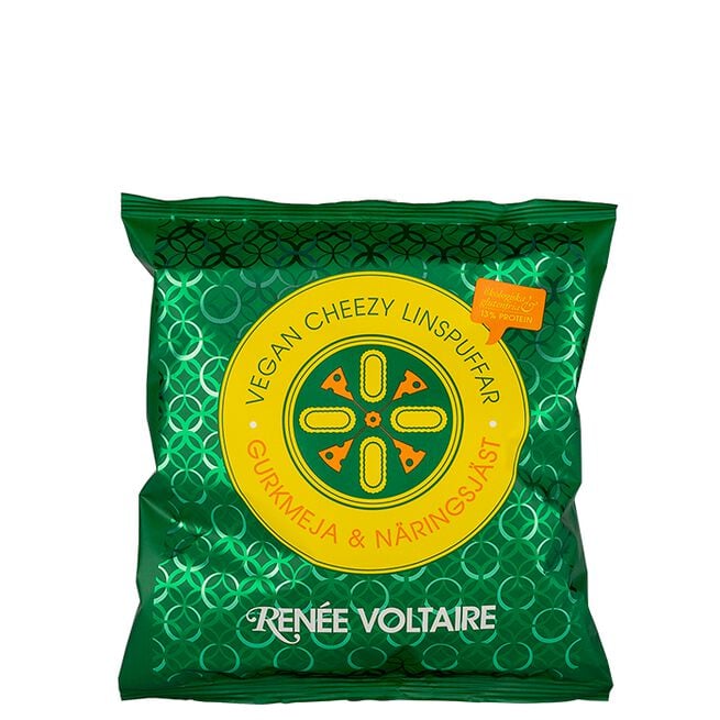 Cheezy Vegan Linspuffar Gurkmeja Och Näringsjäst 60 g  Vegan Cheezy Linsepuffer Gurkemeie Og Næringsrikgjær 60 g Ost