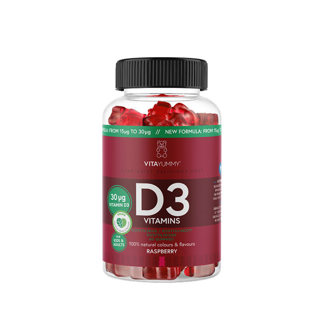 D3 Hallon 60 Gummies Vitamin D3 60 Gummies Bringebær